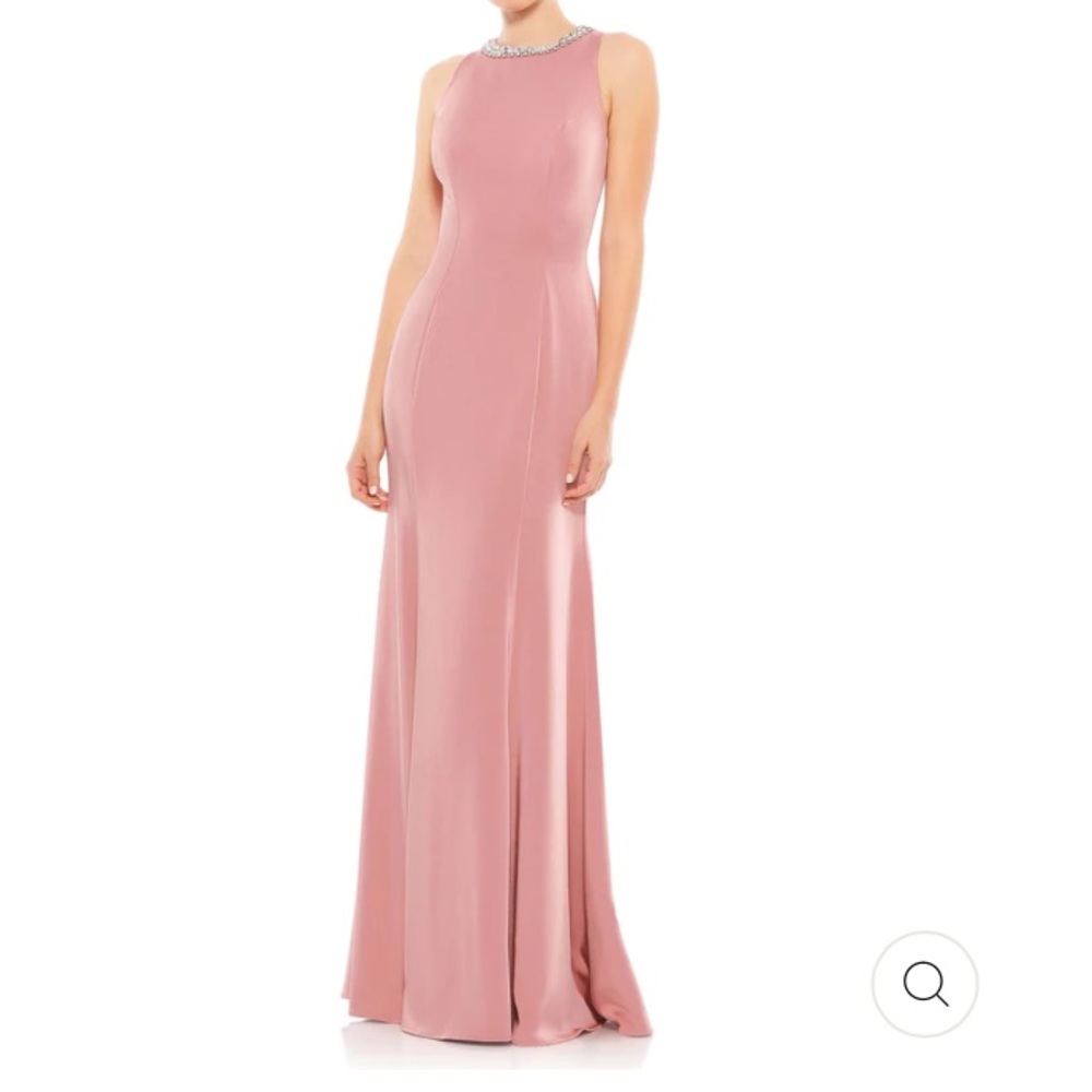 NWOT Ieena for Mac Duggal mauve/dusty rose satin gown